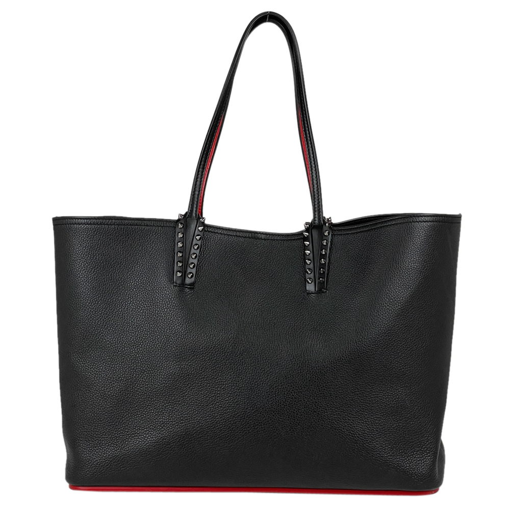 Christian Louboutin Cabata Tote Bag Shoulder Bag Leather Black Red
